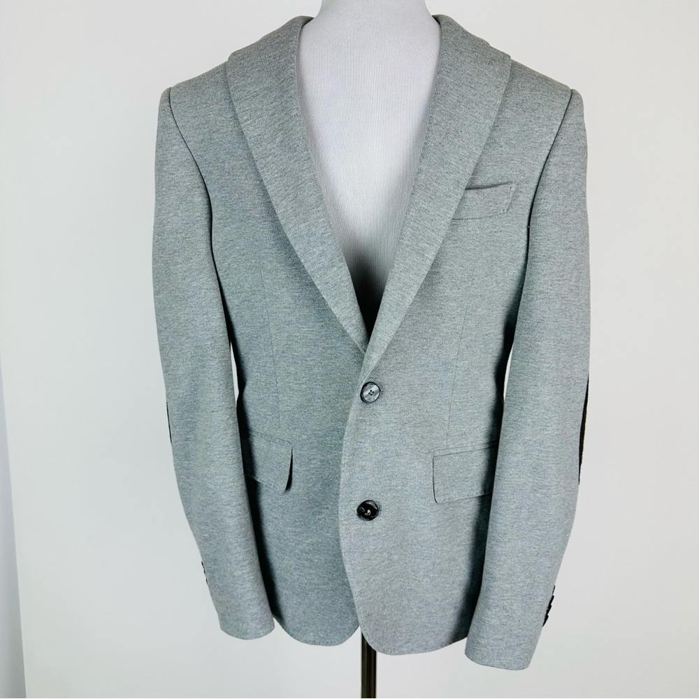 Mango MNG Man Gray Jersey Pique Blazer Size 36